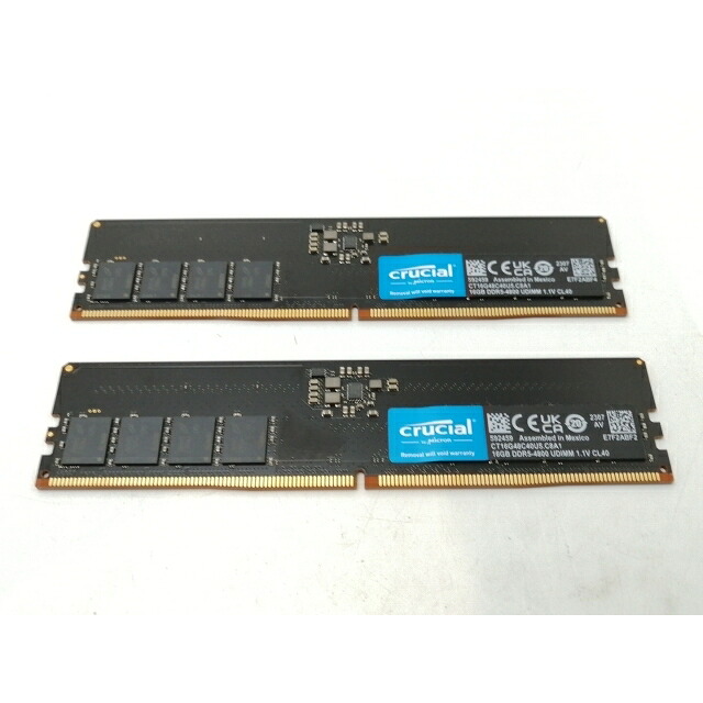 【中古】DDR5 16GB 2枚組（足し加える32GB） DDR5-4800(マイコン5-38400)【勉強机いの一番マイコン用】【津田沼】引き請ける継続期間１週