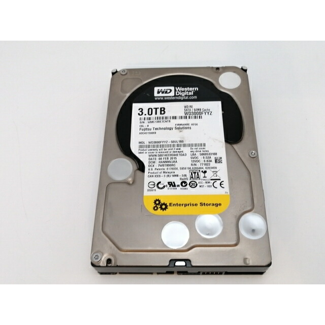 【中古】W.D. WD3000FYYZ WD Se 3TB/7200rpm/64MB/6Gbps【津田沼】保証期間１週間