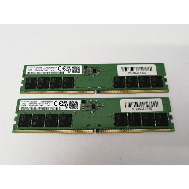 【中古】DDR5 16GB 2枚組（足し加える32GB） DDR5-4800(パソコン5-38400)【事務机とっ始めパソコン用】【川越クレアショッピングセンター】引きうける継続期間１週
