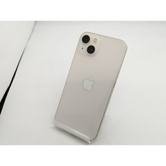 【中古】Apple モバイル 【SIMフリー】 iPhone 13 256GB スターライト MLNJ3J/A【広島本通】保証期間１ヶ月【ランクC】