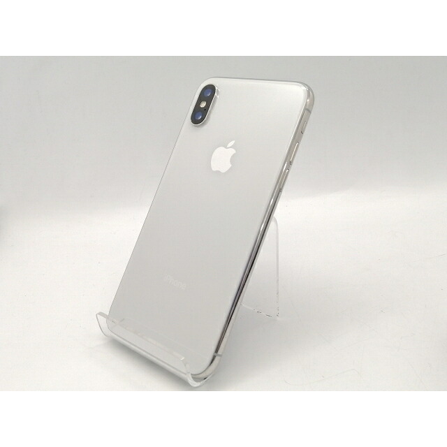 【中古】Apple au 【SIM鍵を掛ける取りけす済み】 iPhone X 256GB しろがね色 MQC22J/A【広島本通】引き受ける継続期間１ヶ月【序列付けるC】