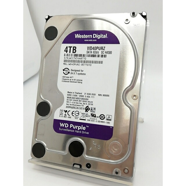【中古】W.D. WD40PURZ WD Purple 4TB/5400rpm/64MB/6Gbps【アリオ倉敷】保証期間１週間
