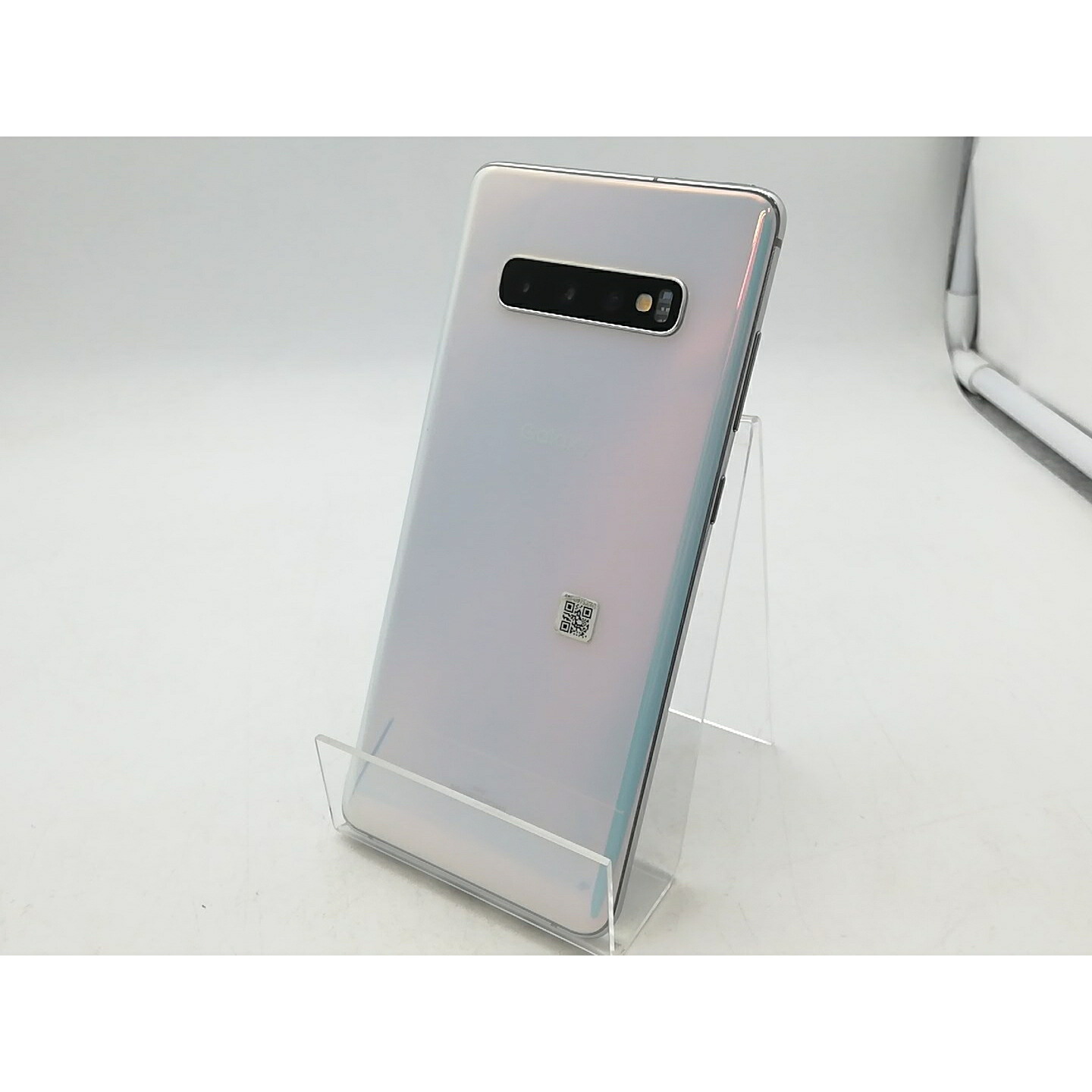 【中古】SAMSUNG au 【SIM鍵を掛ける取り消す済み】 Galaxy S10+ SCV42 プリズム 白いこと【柏】引き受ける継続期間１ヶ月【価値づけるC】
