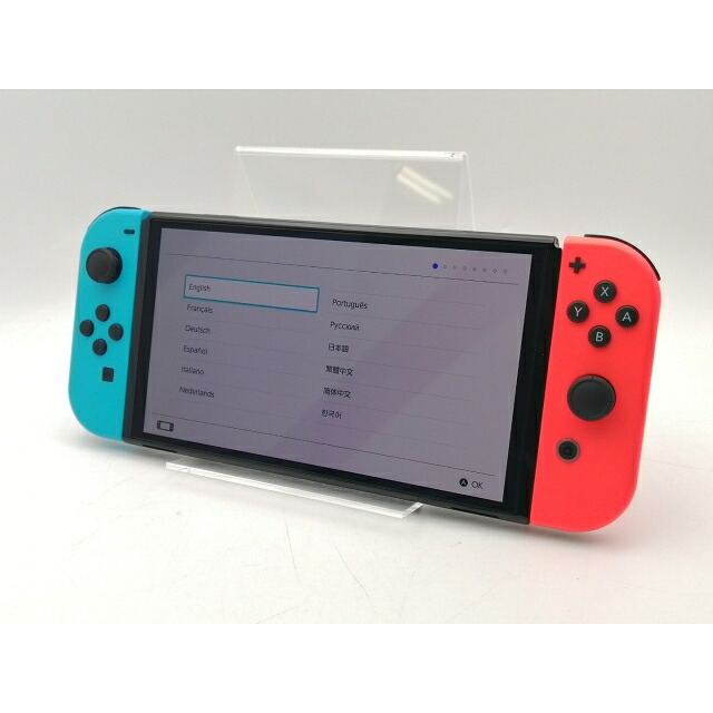 【中古】Nintendo Switch 本体 (有機ELモデル) HEG-S-KABAA ネオンブルー・ネオンレッド 【2021年10月】【千葉】保証期間１ヶ月【ランクB】｜じゃんぱら店