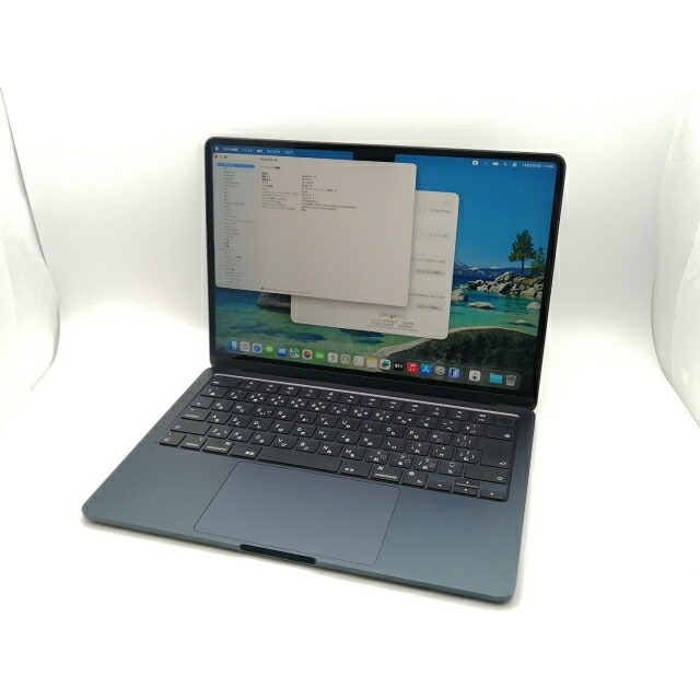 【中古】Apple MacBook Air 13インチ M2(CPU:8C/GPU:8C) 8GB/256GB ミッドナイト MLY33J/A (M2,2022)【千葉】保証期間1ヶ月【ランクA】