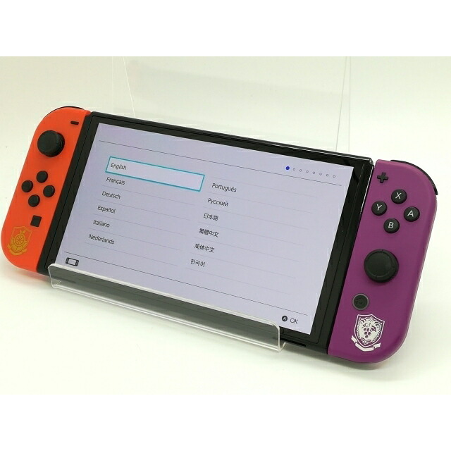 【中古】Nintendo Switch 本体 (有機ELモデル) HEG-S-KEAAA スカーレット・バイオレットエディション【中野】保証期間1ヶ月【ランクB】|じゃんぱら店