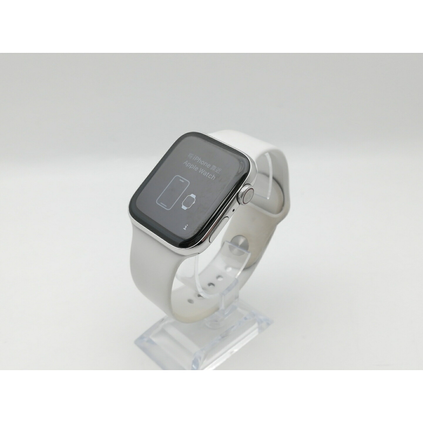 【中古】Apple Apple Watch Series4 44粍 Cellular しろがね色ステンレス鋼/白いこと運動競技ダンス楽隊 MTX02J/A【中野】引き受ける継続期間１ヶ月【序列付けるC】