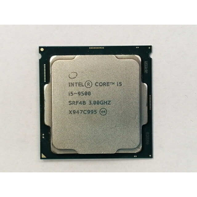 【中古】Intel Core i5-9500 (3GHz/TB:4.4GHz/SRF4B/U0) bulk LGA1151/6C/6T/L3 9M/UHD630/TDP65W【日本橋3】保証期間１週間｜じゃんぱら店