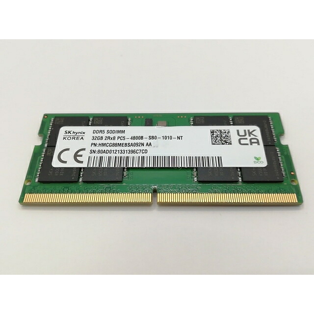 【中古】262PIN SODIMM 32GB DDR5-4800(パソコン5-38400)【万覚え帳パソコン用】【戸塚】引きうける継続期間１週