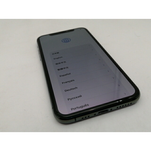 【中古】Apple au 【SIMロック解除済み】 iPhone 11 Pro 256GB ミッドナイトグリーン MWCC2J/A【なんば】保証期間１ヶ月【ランクC】