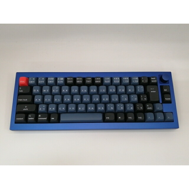 【中古】Keychron Q2 QMK Custom Mechanical Keyboard ノッブ変わり種 Q2-O3-JIS 茶軸 [ネイビーブルー]【秋葉3号】引きうける継続期間１週