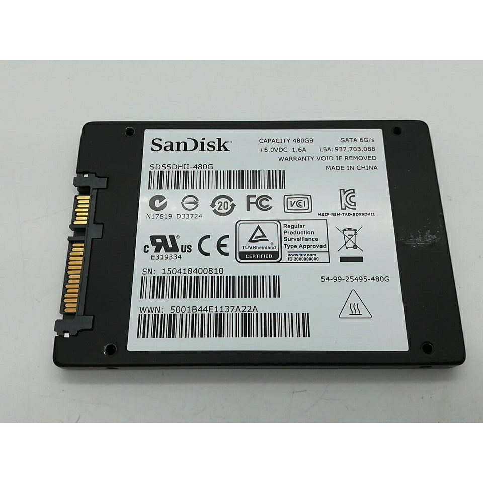 【中古】各社2.5SSD 480GB SSD SATA【秋葉2号】引きうける継続期間１週