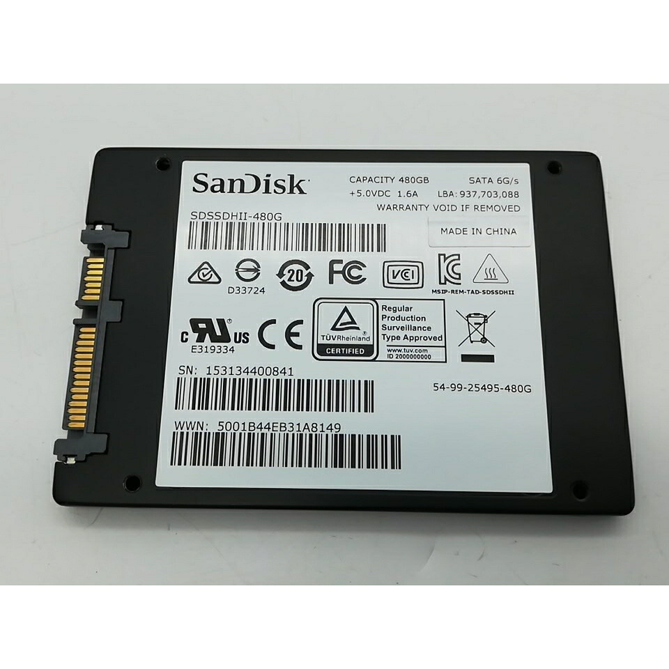 【中古】各社2.5SSD 480GB SSD SATA【秋葉2号】引きうける継続期間１週