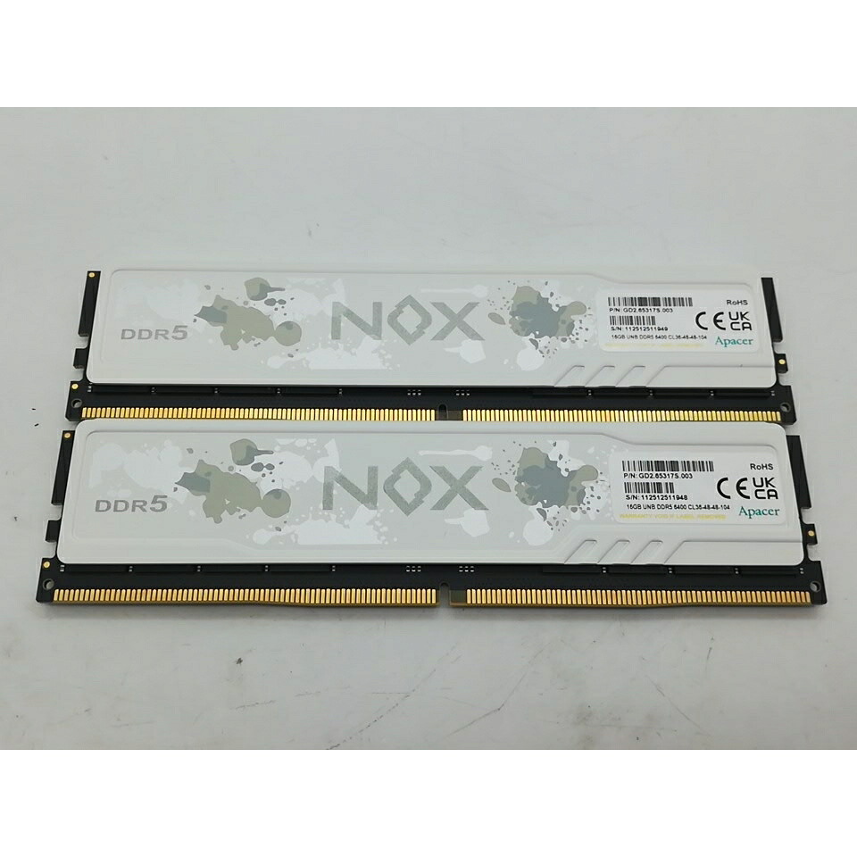 【中古】DDR5 16GB 2枚組（合計32GB） DDR5-6400(PC5-51200)【デスクトップPC用】【秋葉2号】保証期間１週間