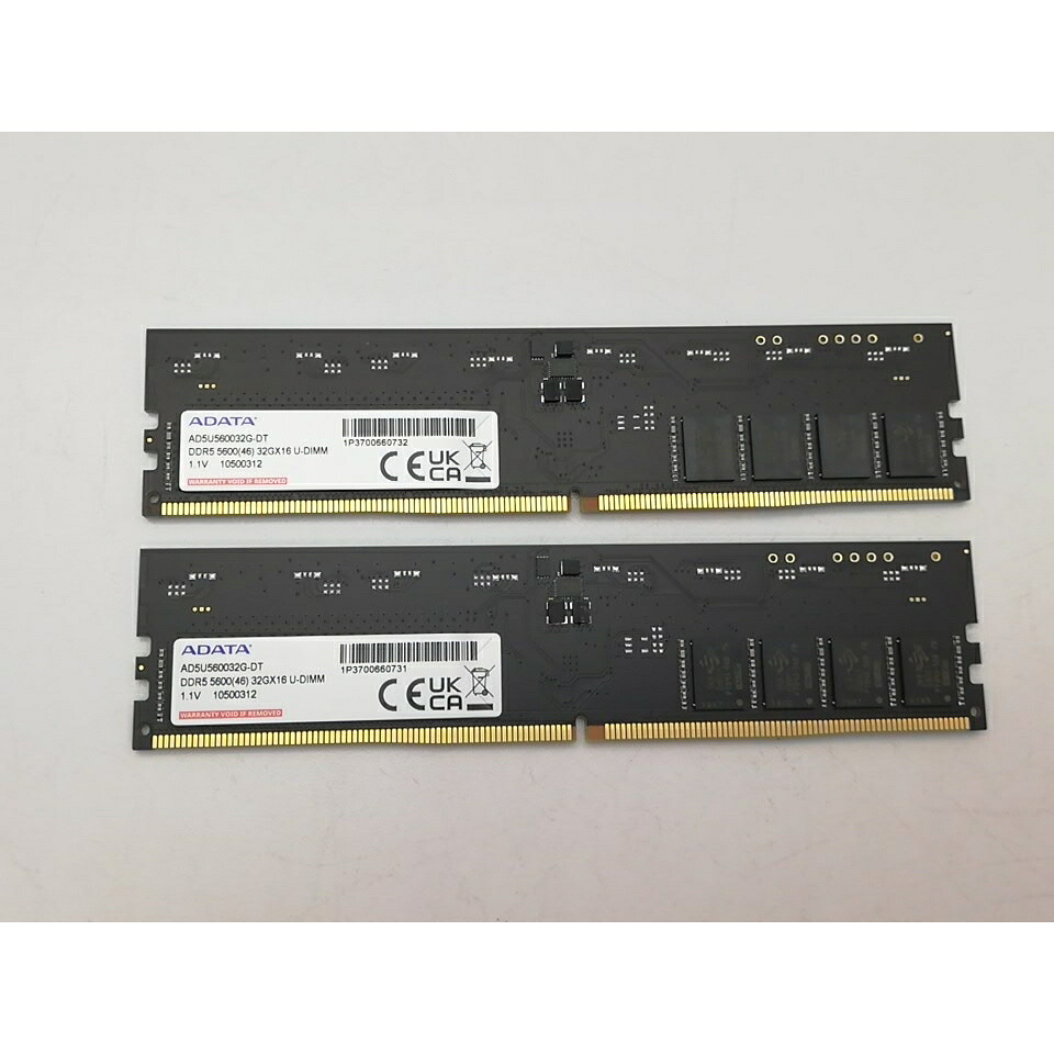 【中古】DDR5 32GB 2枚組（合計64GB） DDR5-5600(PC5-44800)【デスクトップPC用】【秋葉2号】保証期間１週間