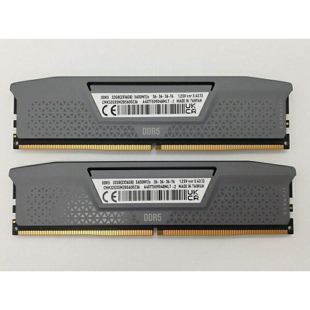 【中古】DDR5 16GB 2枚組（足し加える32GB） DDR5-5600(パソコン5-44800)【事務机とっ始めパソコン用】【秋葉2号】引きうける継続期間１週