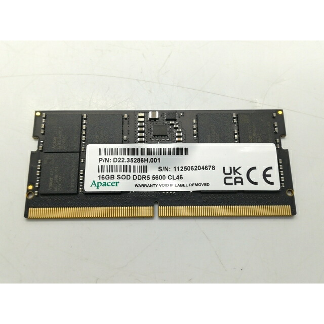 【中古】262PIN SODIMM 16GB DDR5-5600(PC5-44800)【ノートPC用】【秋葉4号】保証期間１週間
