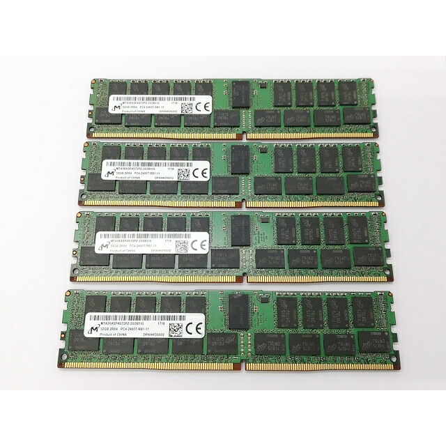 【中古】DDR4 32GB 4本セット 計128GB PC4-19200(DDR4-2400) Registered/ECC【サーバー用】【秋葉4号】保証期間1週間|じゃんぱら店