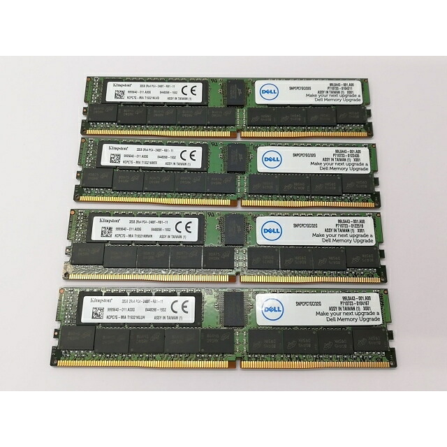 【中古】DDR4 32GB 4本セット 計128GB PC4-19200(DDR4-2400) Registered/ECC【サーバー用】【秋葉4号】保証期間1週間|じゃんぱら店
