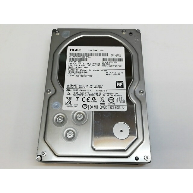 【中古】HGST HDS724040ALE640 4結核症/7200rpm/64MB/6Gbps【川崎】引き請ける継続期間１週