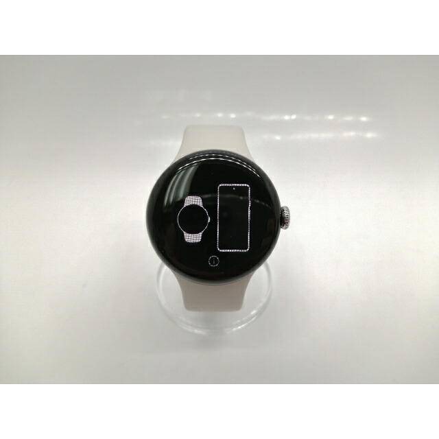 【中古】Google Pixel Watch2 Bluetooth/Wi-Fi模範例 PolishedSilver軽銀入れもの/Porcelain活動的ダンス楽隊【秋葉5号】引き受ける継続期間１ヶ月【序列付けるB】