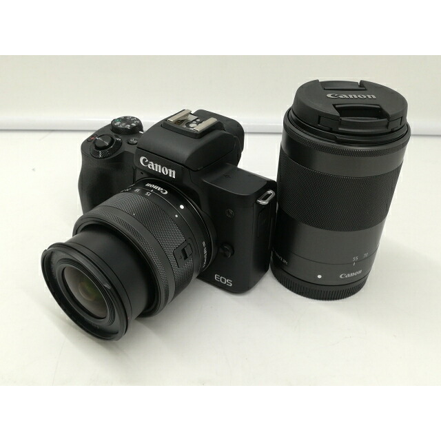 【中古】Canon EOS Kiss M2 ダブルズームキット 黒いこと【札幌】引き請ける継続期間１ヶ月【位置づけるB】