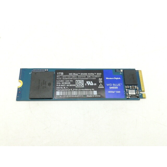 【中古】W.D. WD Blue SN550(WDS100T2B0C) 1TB/M.2 2280(PCIe3.0 NVMe)【町田】保証期間１週間｜じゃんぱら店