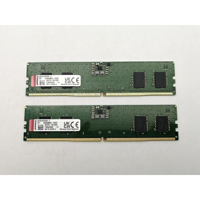 【中古】DDR5 8GB 2枚組（合計16GB） DDR5-4800(PC5-38400)【デスクトップPC用】【三宮センター】保証期間１週間