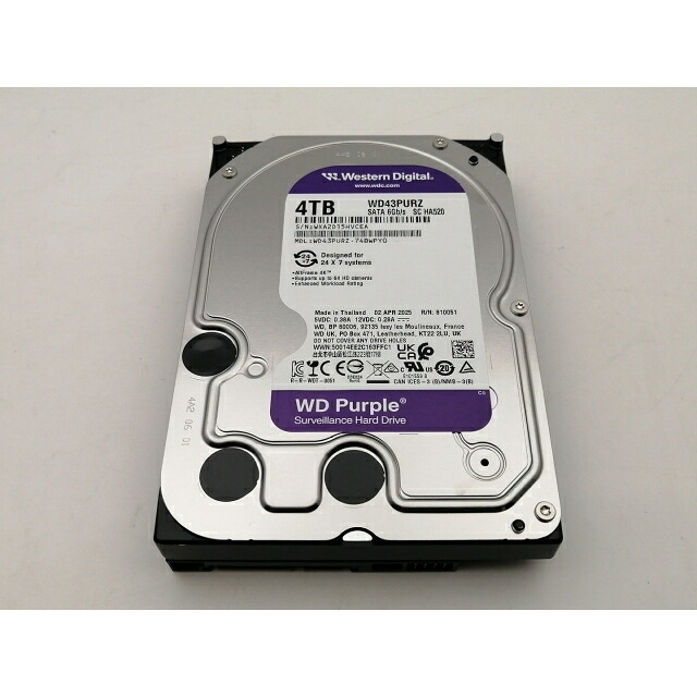【中古】W.D. WD43PURZ WD Purple 4TB/256MB/6Gbps【神保町】保証期間１週間