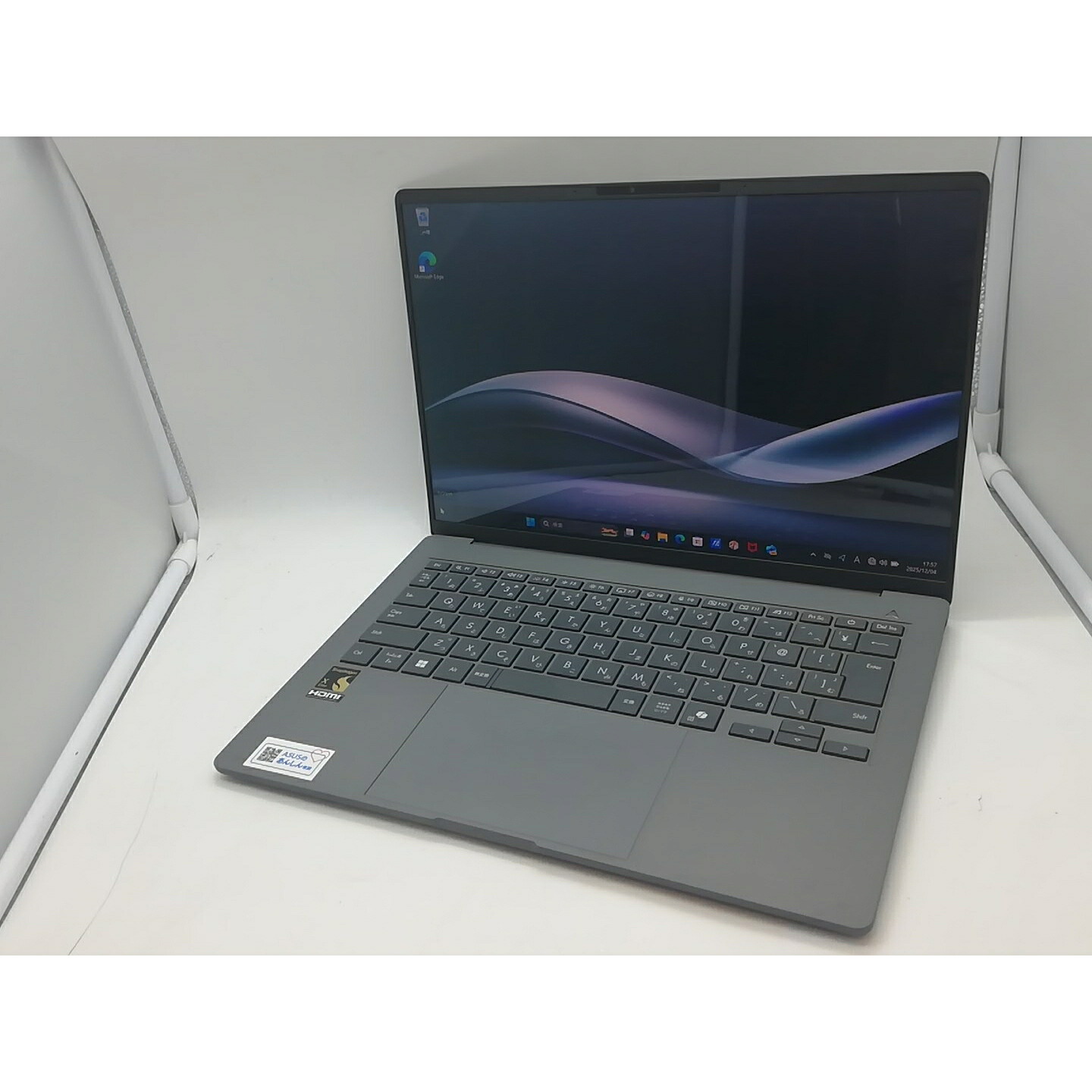 【中古】ASUS ASUS Zenbook SORA UX3407RA アイスランドグレー 【SD X Elite X1E-78-100 32G 1T(SSD) WiFi 14LCD(1920x1200)】【吉祥寺】保証期間１ヶ月【ランクB】