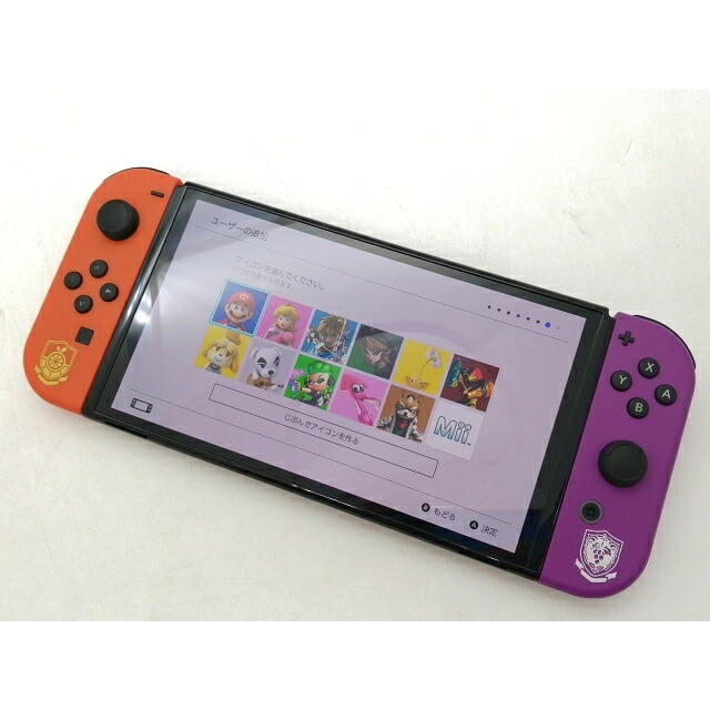 【中古】Nintendo Switch 本体 (有機ELモデル) HEG-S-KEAAA スカーレット・バイオレットエディション【札幌南2条】保証期間1ヶ月【ランクA】|じゃんぱら店