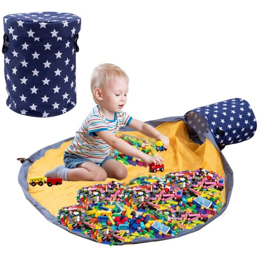 楽天市場 おもちゃ 収納バッグ プレイマット 折り畳み 収納マット 収納袋 パズル 玩具 ブロック片づけ ランドリー収納 出産祝い 誕生日プレゼント Amor