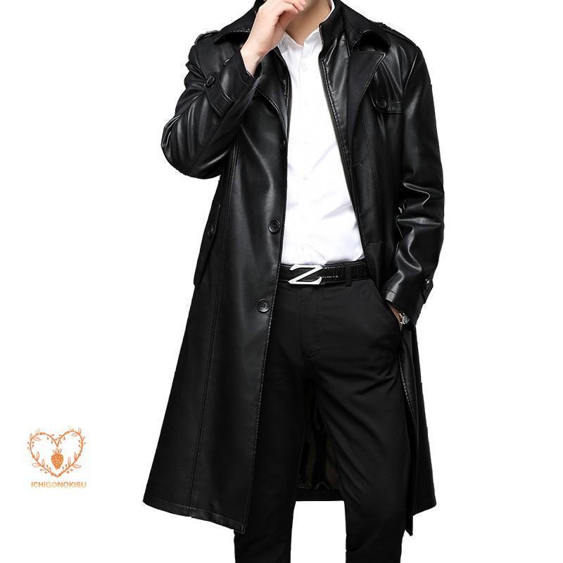 メンズ 革ジャン レザージャケット ライダース ロング丈 大きいサイズ 裏ボア バイク 裏起毛 防風 防寒 秋服 冬服 風 かっこいい おしゃれ PUレザー