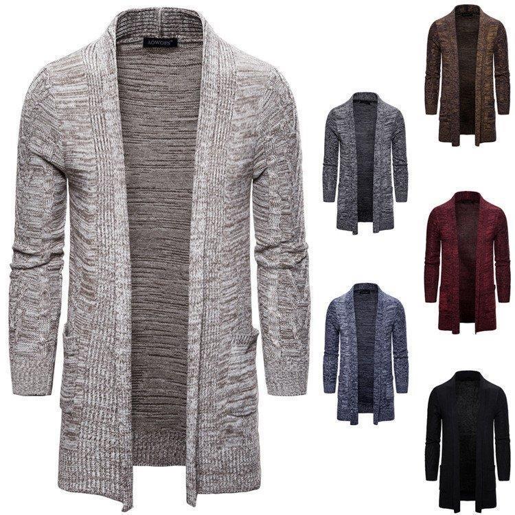 ニット カーディガン メンズ 秋冬 ニットカーデ ニットセーター メンズ セーター 長袖 無地 6color S?2XL