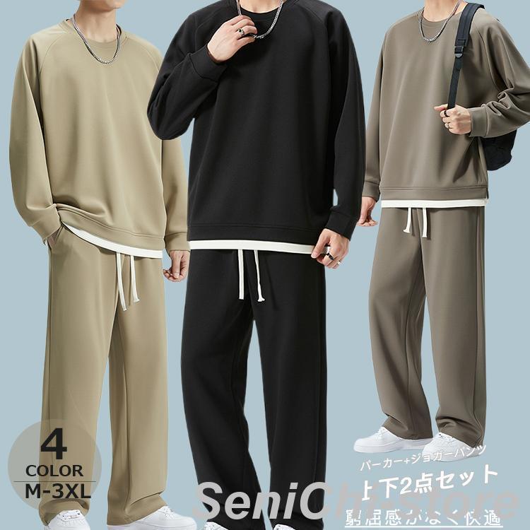 パーカー ジョガーパンツ 上下2点仕かける メンズ 形づくる御召しもの 運動競技御召しもの アウター ズボン 無地 好いたらしい シワになりにくい 衣嚢付き添い人 御部屋着