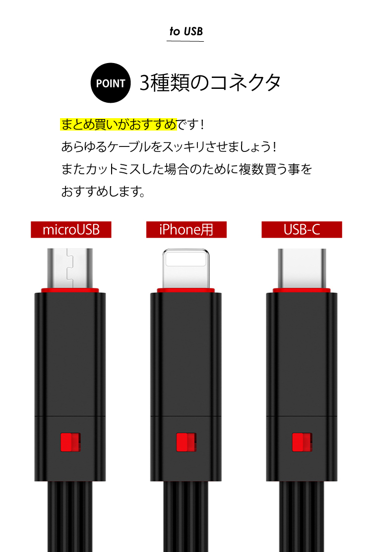 USBケーブル 好きな長さに 切れる USB iPhone 充電 ケーブル micro usb 充電ケーブル 強化ナイロン 平形 1.5ｍ 長い  断線しても再利用できる 【最短翌日 ネコポス便 送料無料 】 カット USB｜アクセサリーのジャパエモ