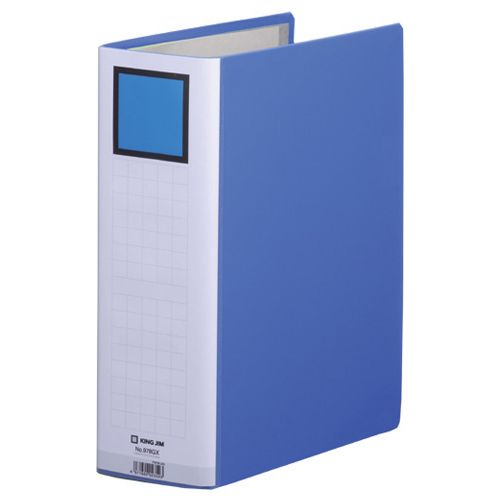 キングファイルＧ　ＧＸシリーズ　Ａ４タテ　８００枚収容　８０ｍｍとじ　背幅９６ｍｍ　青　１セット（１０冊）｜イージャパンアンドカンパニーズ