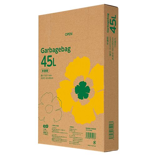 ゴミ袋エコノミー　半透明　４５Ｌ　ＢＯＸタイプ　１セット（１１００枚：１１０枚&times;１０箱）｜イージャパンアンドカンパニーズ
