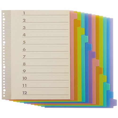 インデックス(PP)　A4タテ　2・4・30穴　12山1組　1セット(20パック)