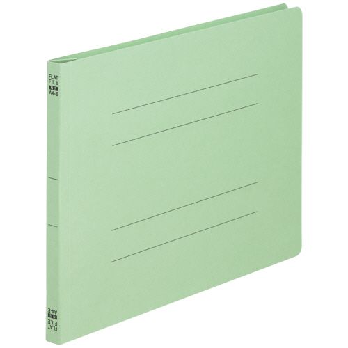 フラットファイル(ノンステープル)A4ヨコ150枚収容　背幅18mm　緑　1セット(100冊:10冊×10パック)