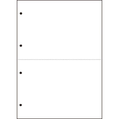 【送料無料】【個人宅届け不可】【法人（会社・企業）様限定】汎用マルチタイププリンタ帳票　白紙　A4　2分割　4穴　1箱(2500枚:500枚x5冊)