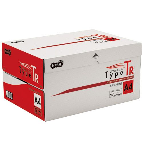 【送料無料】【個人宅届け不可】【法人（会社・企業）様限定】αエコペーパー　タイプTR　A4　1箱(5000枚:500枚×10冊)