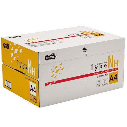 【送料無料】【個人宅届け不可】【法人（会社・企業）様限定】αエコペーパー　タイプNH　A4　1箱(5000枚:500枚×10冊)