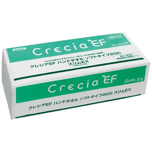 【送料無料】【個人宅届け不可】【法人（会社・企業）様限定】クレシア　EFハンドタオル　スリムEX　200組/パック　1セット(36パック)【イージャパンモール】