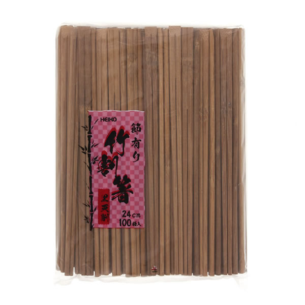 ヘイコー竹割箸 黒天削 節有り ２４ｃｍ 30束（3000膳）【イージャパンモール】
