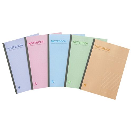 ノートブック　セミB5　B罫6mm　30枚　5色パック　1セット(50冊:5冊×10パック)