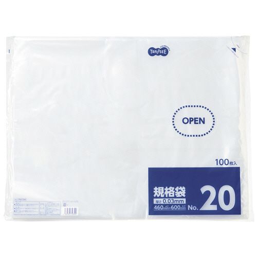 【送料無料】【個人宅届け不可】【法人（会社・企業）様限定】規格袋　20号　0.03×460×600mm　1セット(1000枚:100枚×10パック)