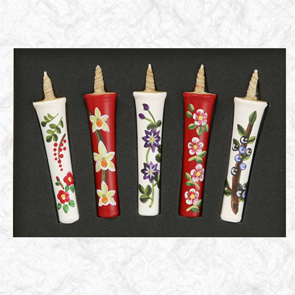 【美品】絵ろうそく　和蝋燭　アート　2本セット 4580280580110.jpg