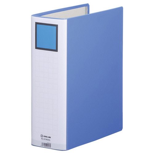 第一人者整理保存用具 スーパードッチ（脱・着）生やさしいＧＸ Ａ４タテ８０粍とじ 背幅９６粍 青 １仕掛ける（１０冊）