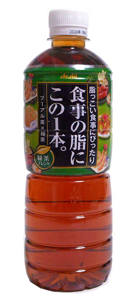 送料関税無料】 まとめ買い アサヒ 食事の脂にこの１本 緑茶ブレンド ６００ＭＬ ×